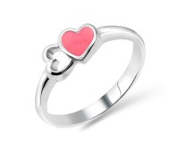 Dual Hearts Silver Ring NSR-457